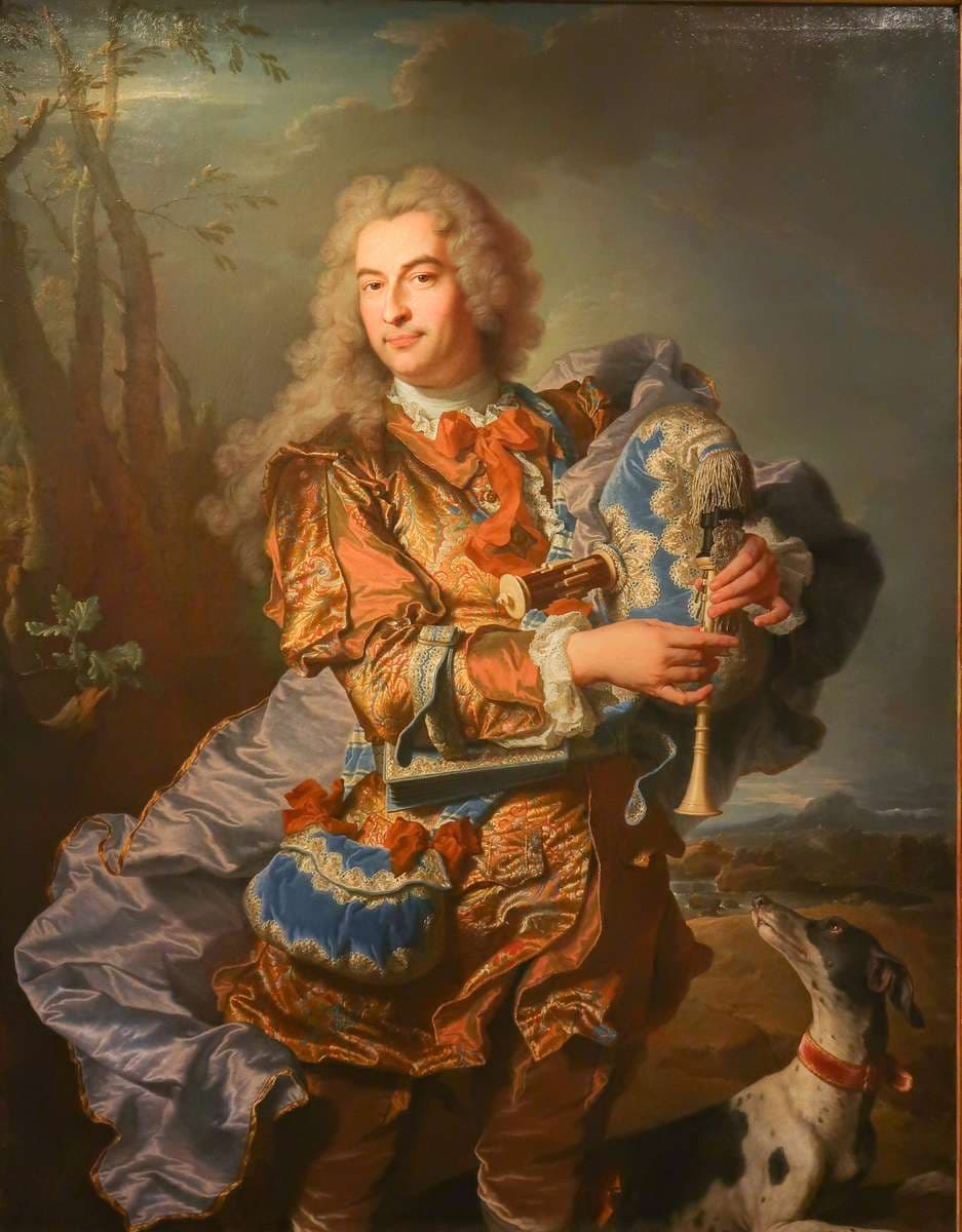 Portrait de Gaspard de Gueidan en Céladon joueur de musette — Hyacinthe Rigaud