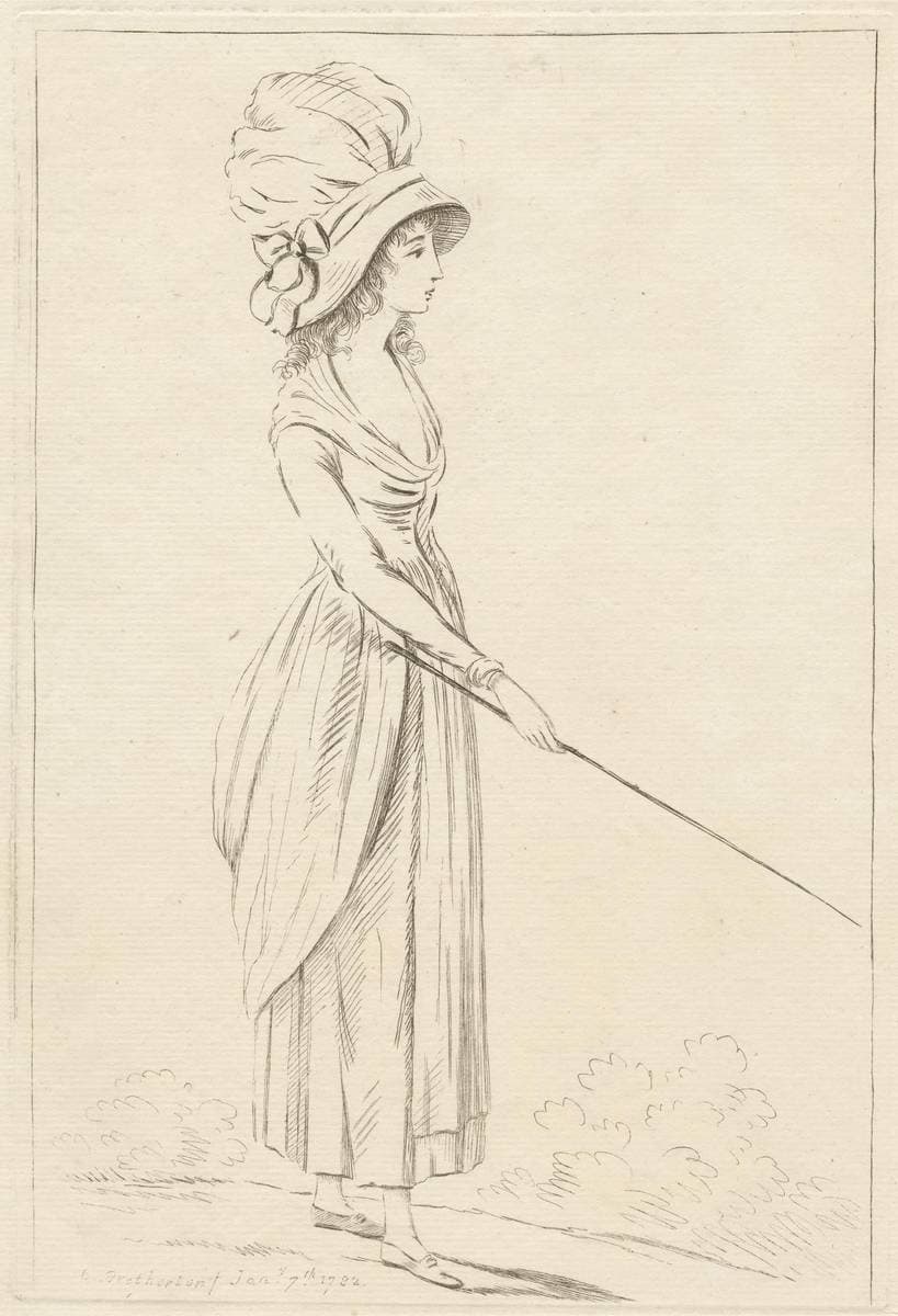 Lady Pointing with a Stick — Charles Bretherton