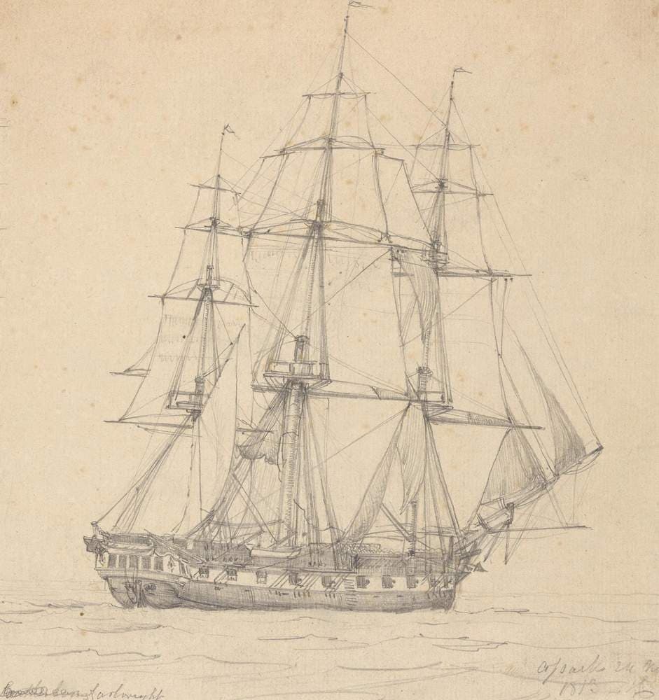 Single Frigate, Stern Forward 1813 — Joseph Cartwright