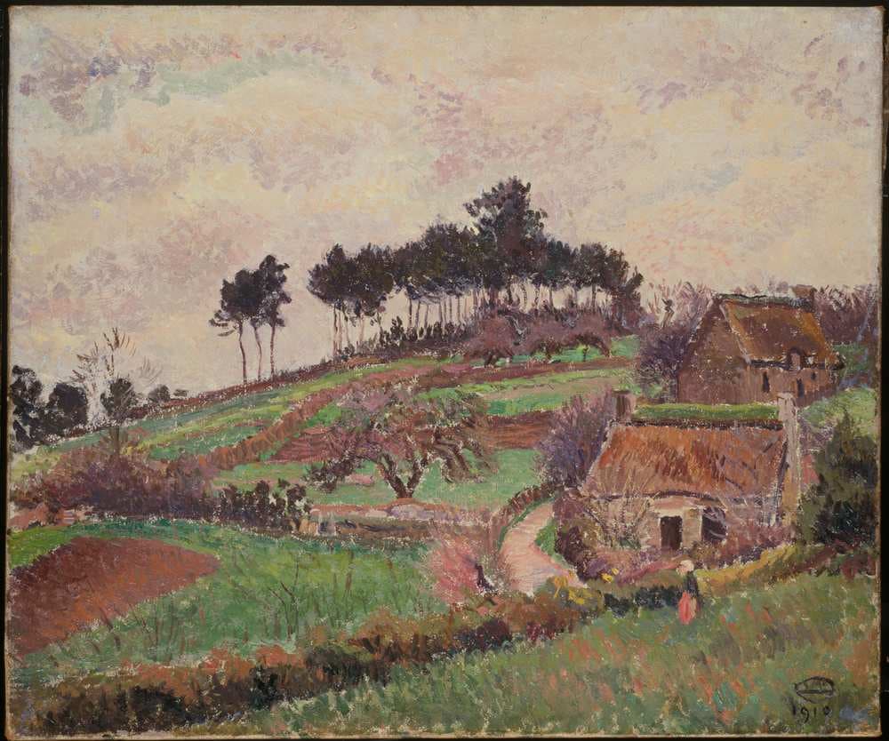 Brittany Cottages, Riec — Lucien Pissarro