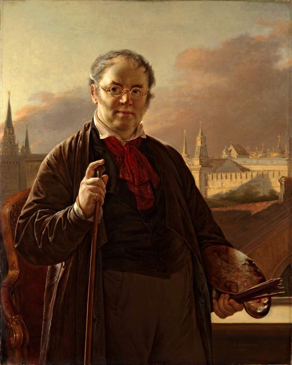 Self-Portrait in Front of the Kremlin — Vasily Andreevich Tropinin