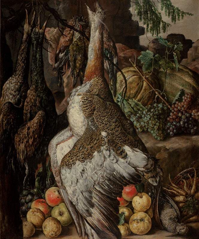Still Life with Dead Birds and Fruit — Gottfried Libalt