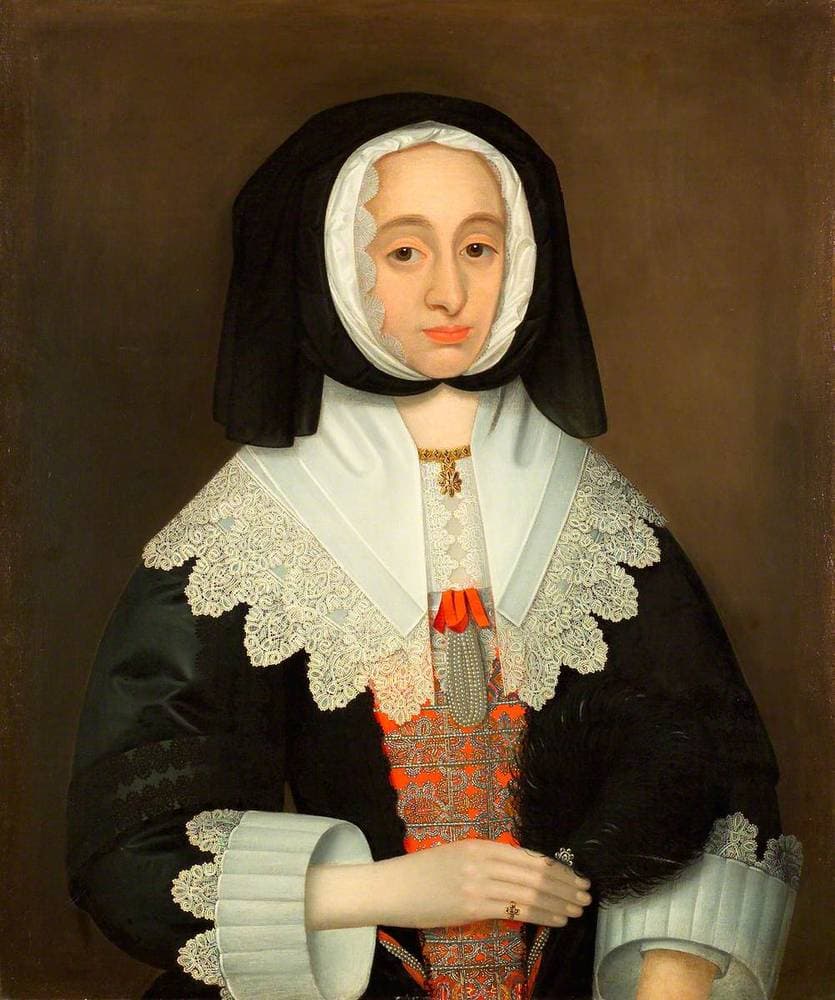 Portrait of a Woman (traditionally said to be Lucy Hutchinson, née Apsley, 1620–1681, wife and biographer of Colonel John Hutchinson, Governor of Nottingham Castle) — John Souch