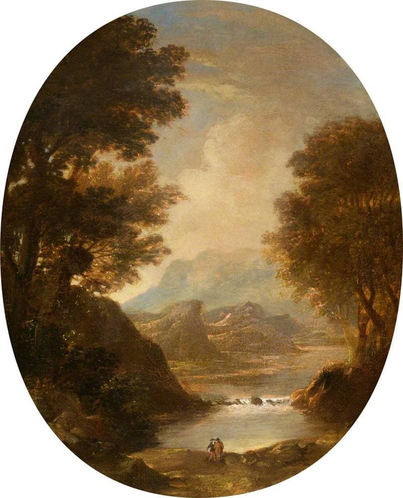 Wooded River Landscape — Samuel Stringer