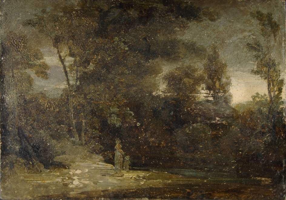 Figure by a wooded Stream — Joshua Shaw