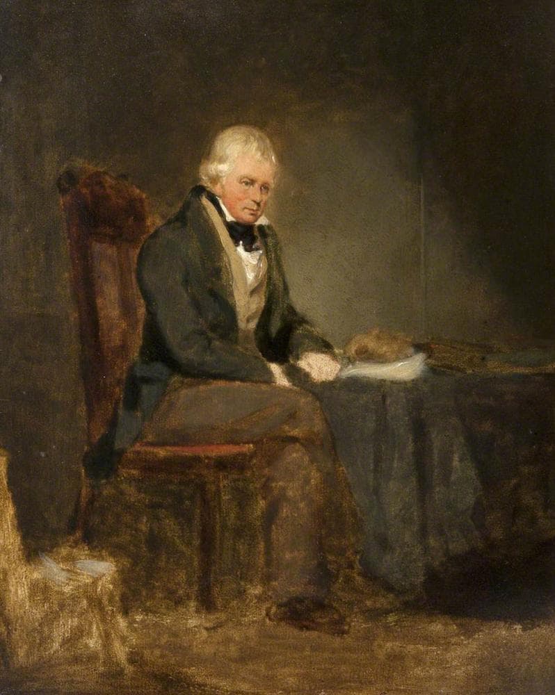 Sir Walter Scott Seated at a Table — John Prescott Knight