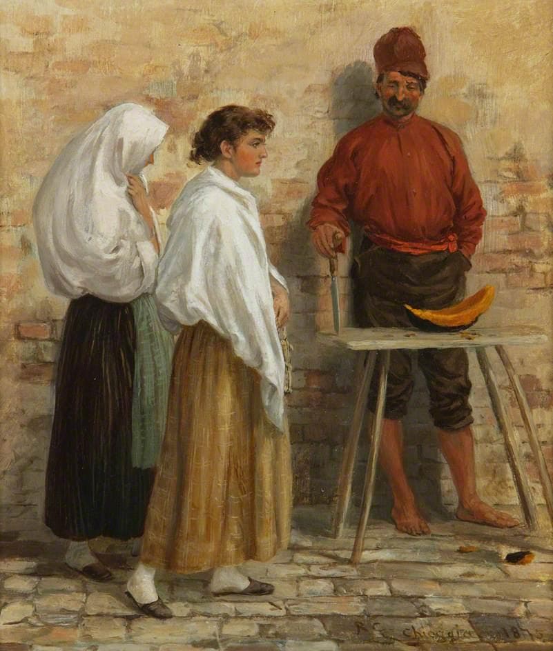 Melon Seller and Two Ladies — Randolph Caldecott