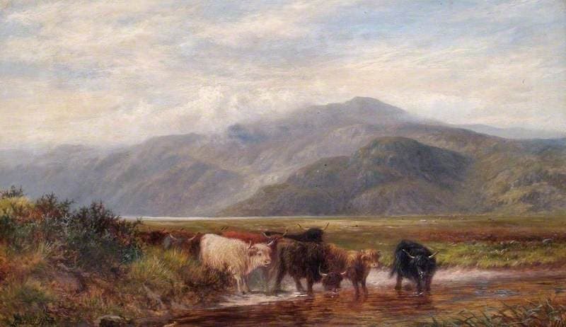 Landscape with Cattle Drinking — Louis Bosworth Hurt