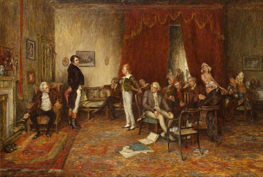 The Meeting of Robert Burns and Sir Walter Scott at Sciennes Hill House — Charles Martin Hardie