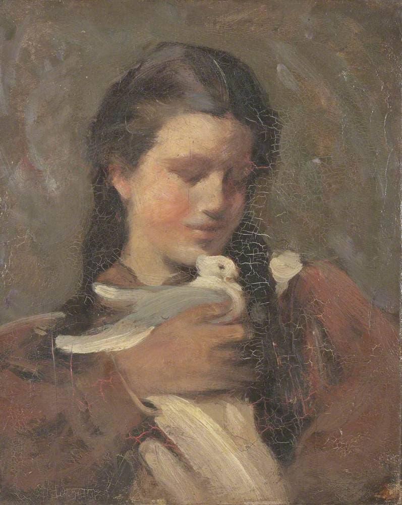 Girl with a Pigeon — Frederic Yates