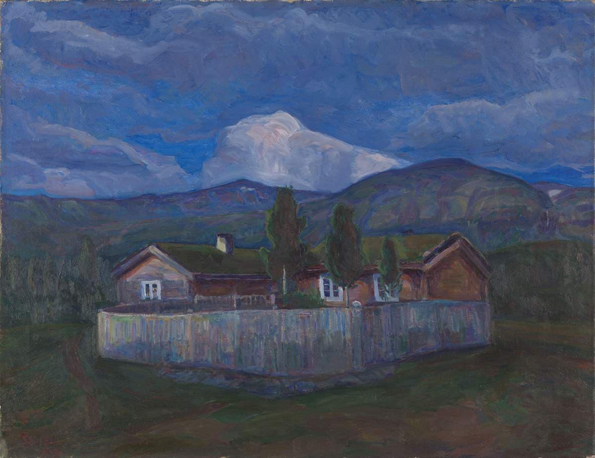 The Holbø Mountain Farm in Moonlight — Kristen Holbø