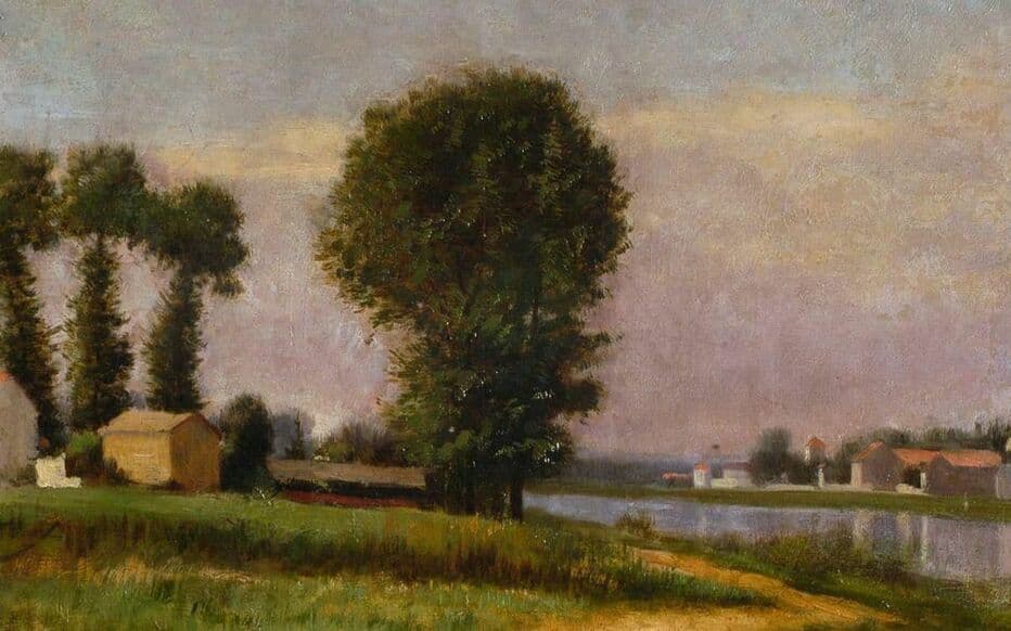 La berge du Petit Gennevilliers et la Seine — Gustave Caillebotte