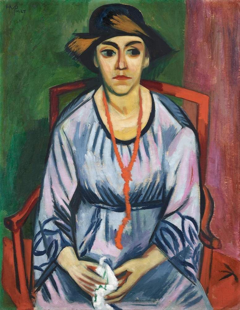Das blaue Kleid: Bildnis Frau Dr. Plietzsch — Max Pechstein