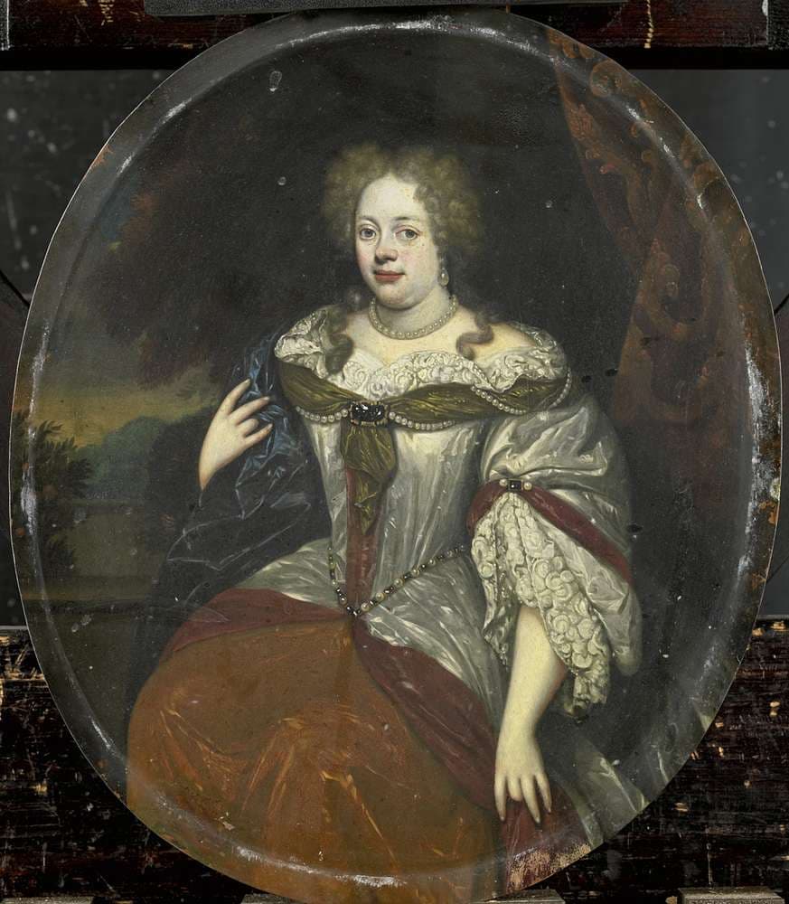 Portrait of Frouck, Barones van Aylva, Wife of Hans Willem van Aylva after 1658 — Hendrik de Valk