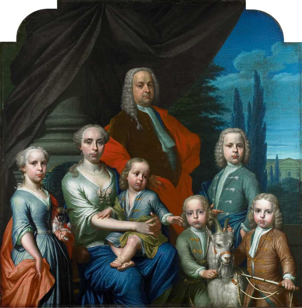Willem Philip Kops, with his Wife and Children — Frans Decker
