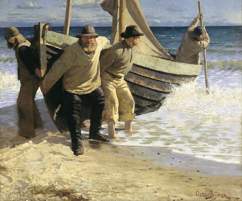 Launching the Boat. Skagen — Oscar Björck
