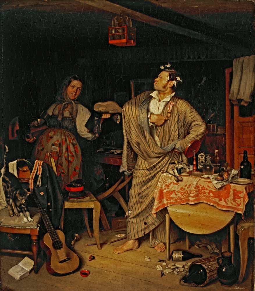 "The fresh cavalier." The 'morning after' of an official who has received his first state order — Pavel Fedotov