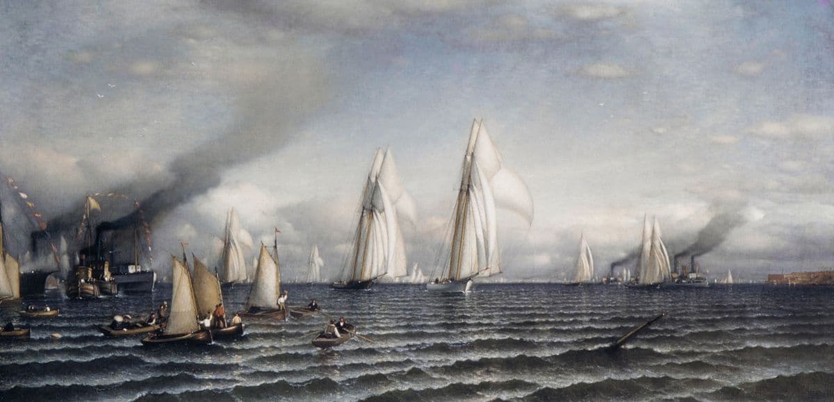 Finish — First International Race for America's Cup, August 8, 1870 — Samuel Colman