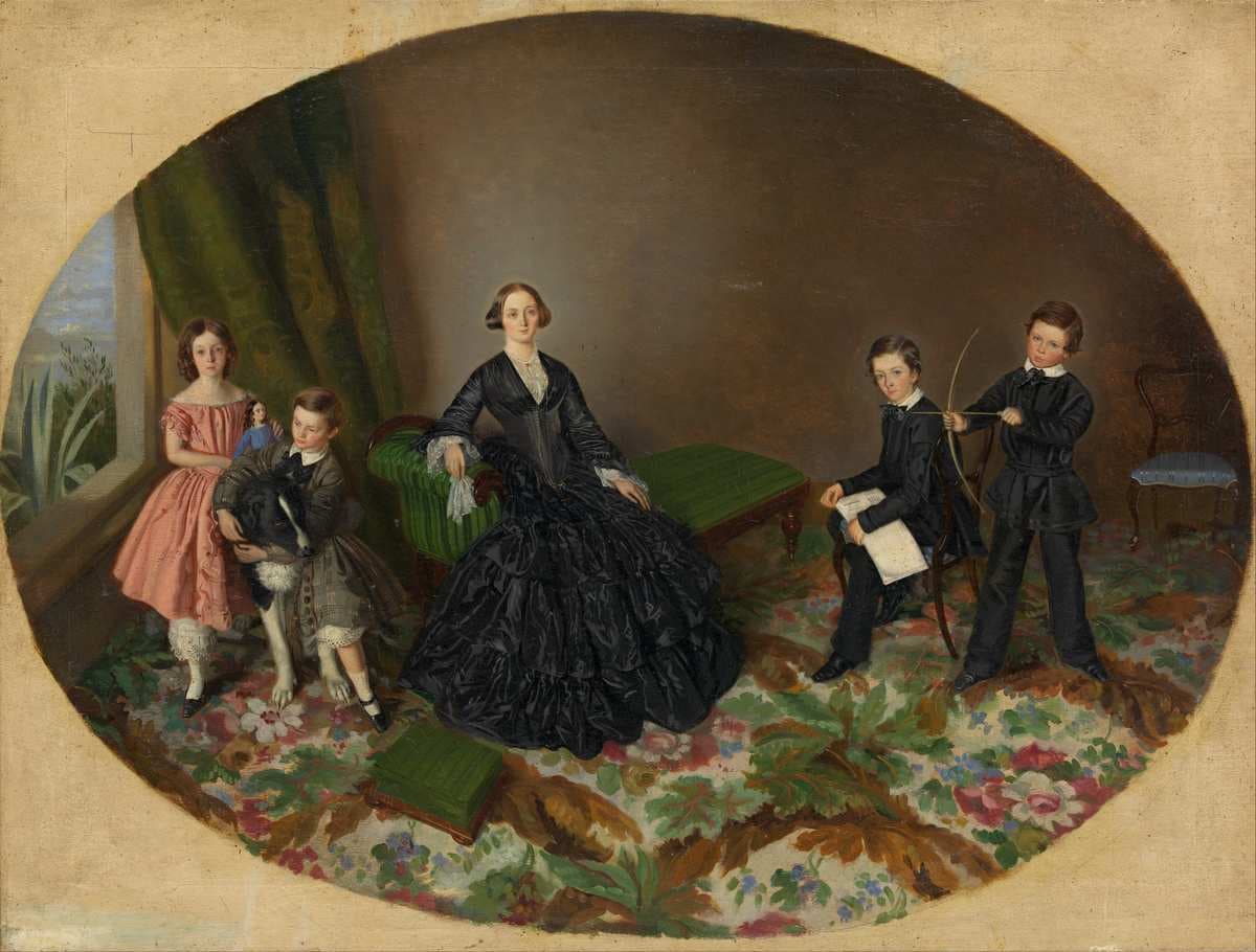 Maria Elizabeth O'Mullane and her children — William Strutt