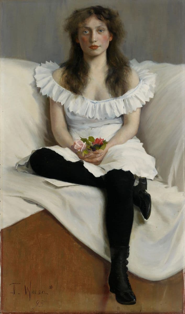 Portrait of a Young Woman in White — Torsten Wasastjerna