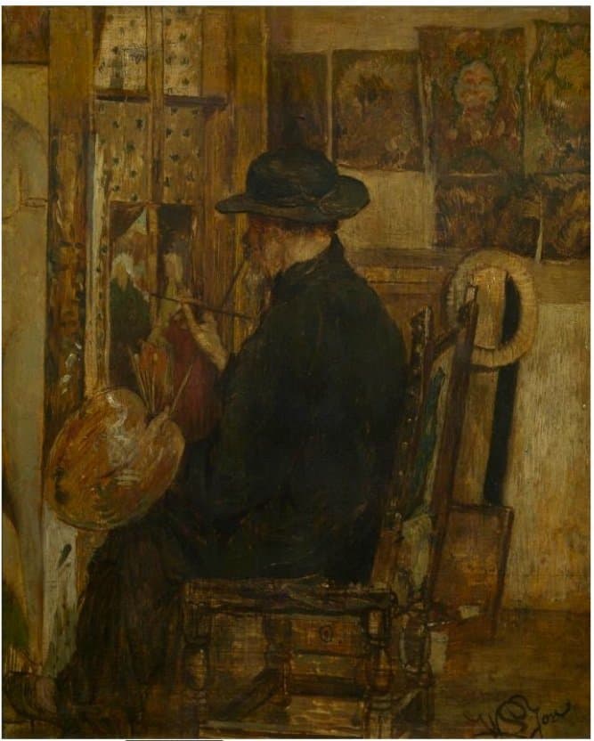 Self-portrait in his studio — Willem Linnig Junior