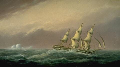 Ship "True Briton" Off Cape Horn Passing Ice — Matthew Thomas Clayton