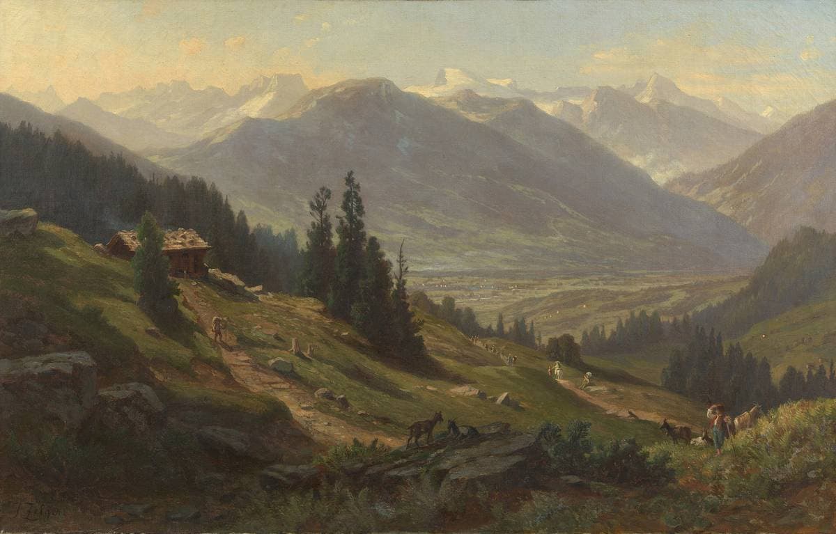 View from the Pilatus towards Sarnerboden — Jakob Josef Zelger