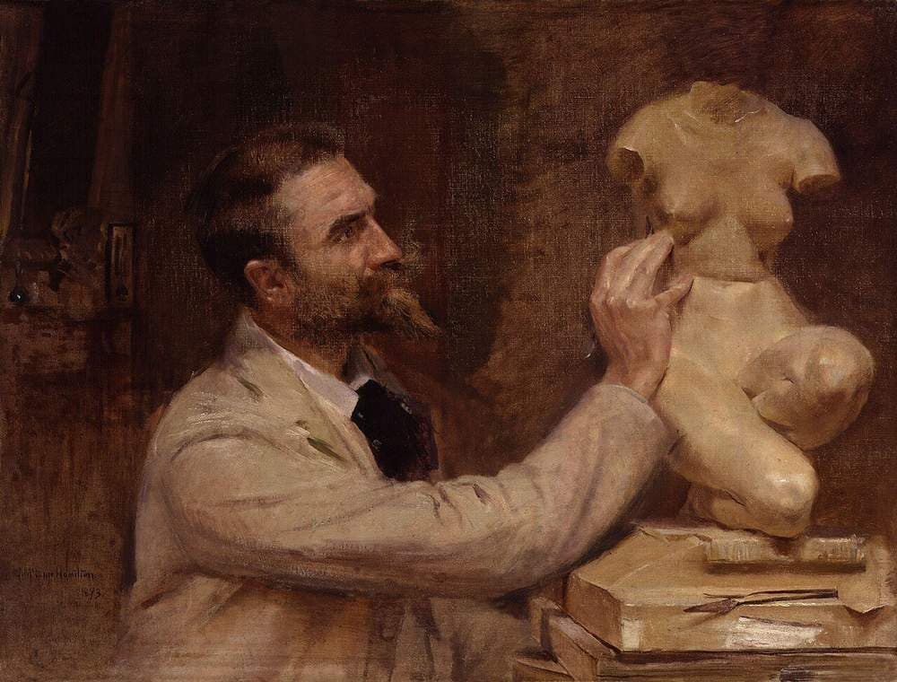 Portrait of (Edward) Onslow Ford in his Studio — John McLure Hamilton