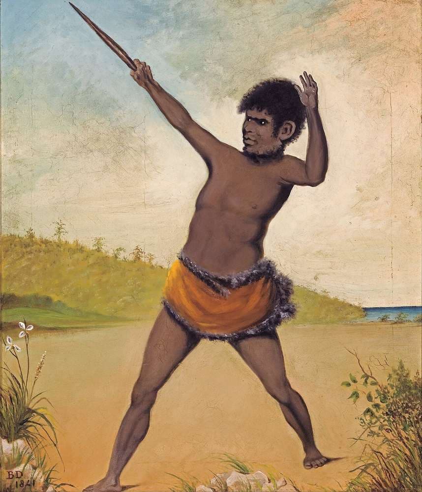 Jack, a Tasmanian Aboriginal, holding a club — Benjamin Duterrau