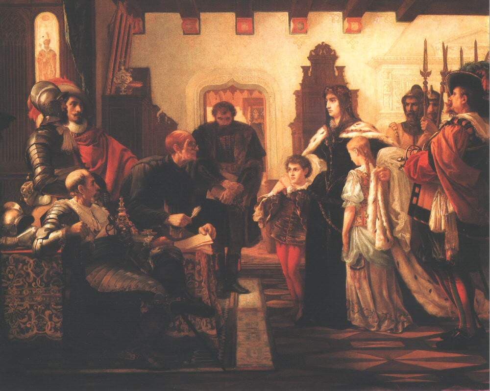 Ilona Zrínyi before the Investigating Judge — Viktor Madarász