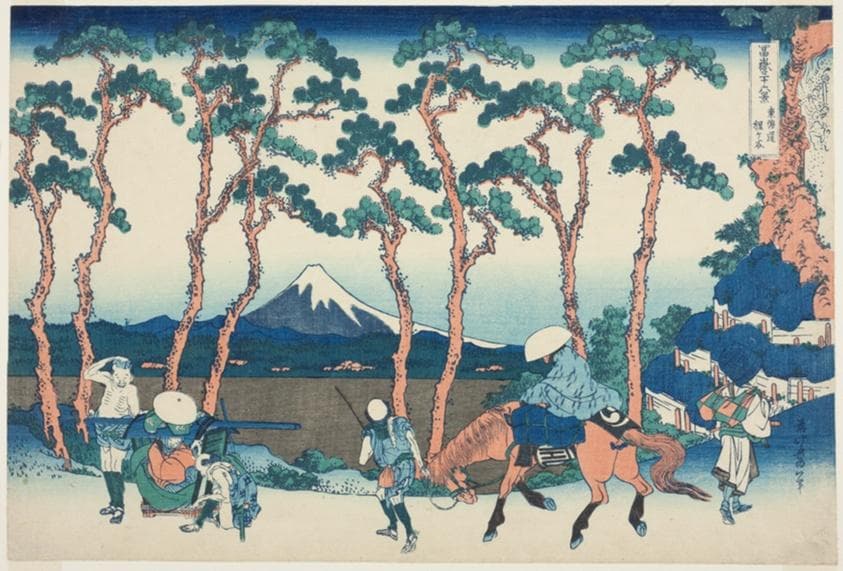 Hodogaya on the Tokaido (Tokaido Hodogaya), from the series "Thirty-six Views of Mount Fuji (Fugaku sanjurokkei)" — Katsushika Hokusai