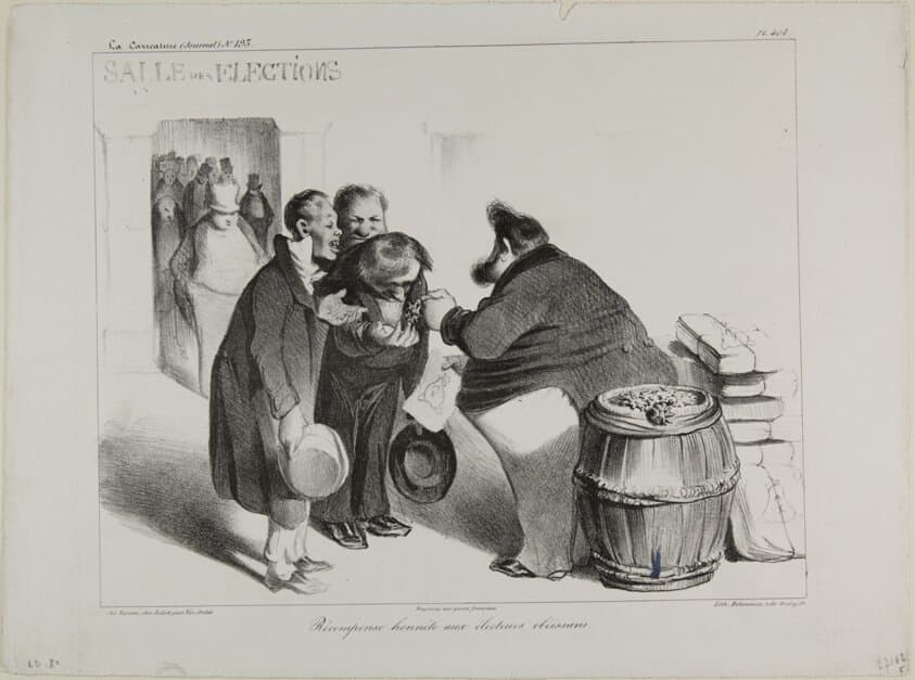 A Fair Reward to Dutiful Voters, plate 404 — Honoré Daumier