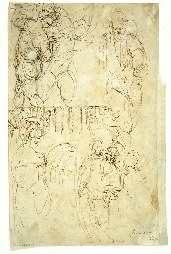 Sketches of Figures — Battista Franco