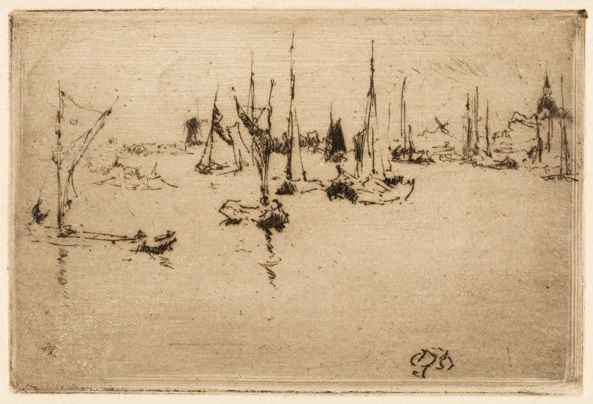 Barges, Dordrecht — James Abbott McNeill Whistler