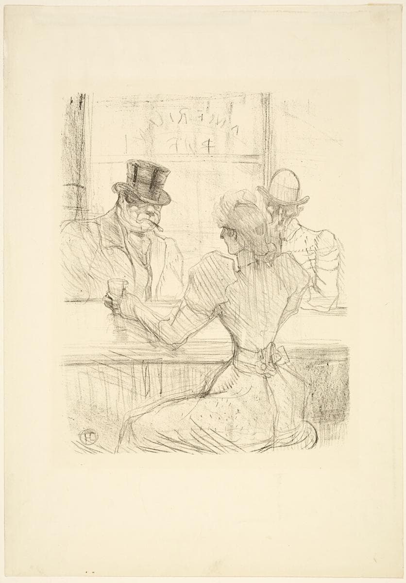 In the Picton Bar (American Bar), rue Scribe — Henri de Toulouse-Lautrec