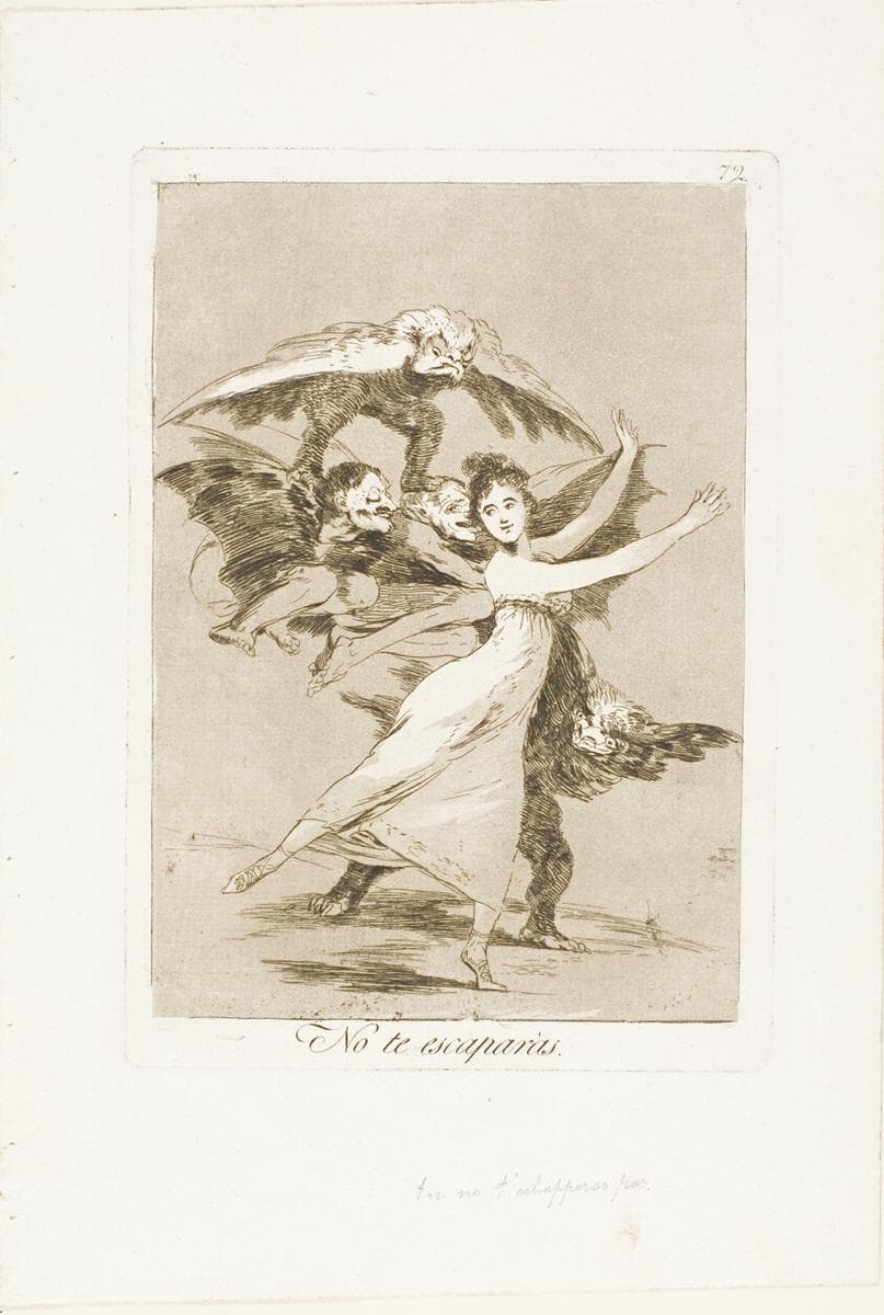 You will not escape, plate 72 from Los Caprichos — Francisco Goya