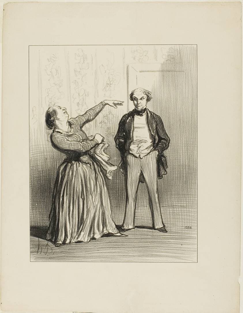 “- Husbands are really not what a vain people likes to believe!,” plate 3 from Les Divorceuses — Honoré Daumier