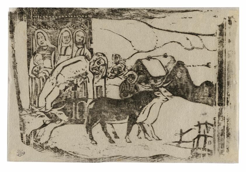 Wayside Shrine in Brittany, from the Suite of Late Wood-Block Prints — Paul Gauguin