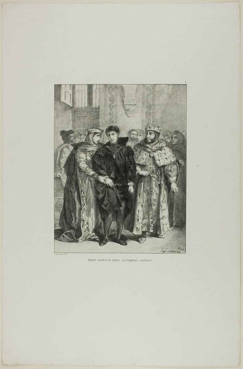 Hamlet and the Queen, plate 1 from Hamlet — Eugène Delacroix