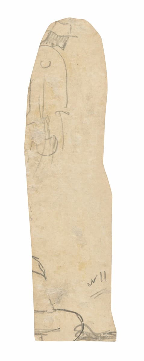 Sketch of Man with a Hat and Fragment of Woman’s Shoulder — Paul Gauguin