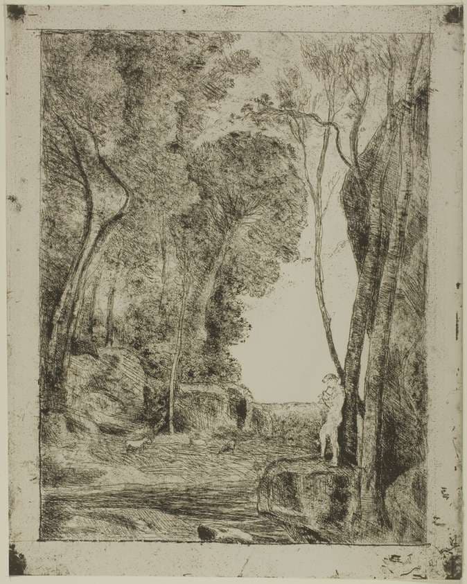 The Young Shepherd, first plate — Jean-Baptiste-Camille Corot
