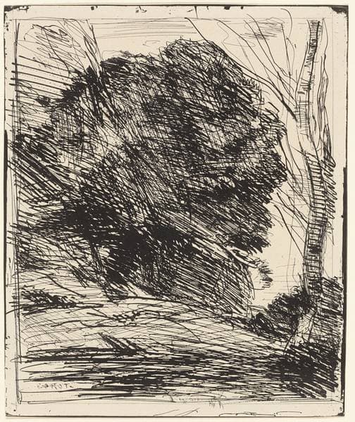 Trees on a Mountainside — Jean-Baptiste-Camille Corot