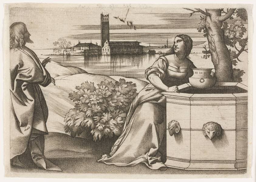 Christ and the Samaritan Woman — Giulio Campagnola