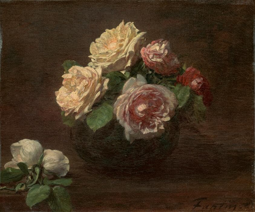 Roses in a Bowl — Henri Fantin-Latour