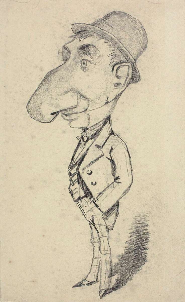 Caricature of a Man with a Large Nose — Claude Monet