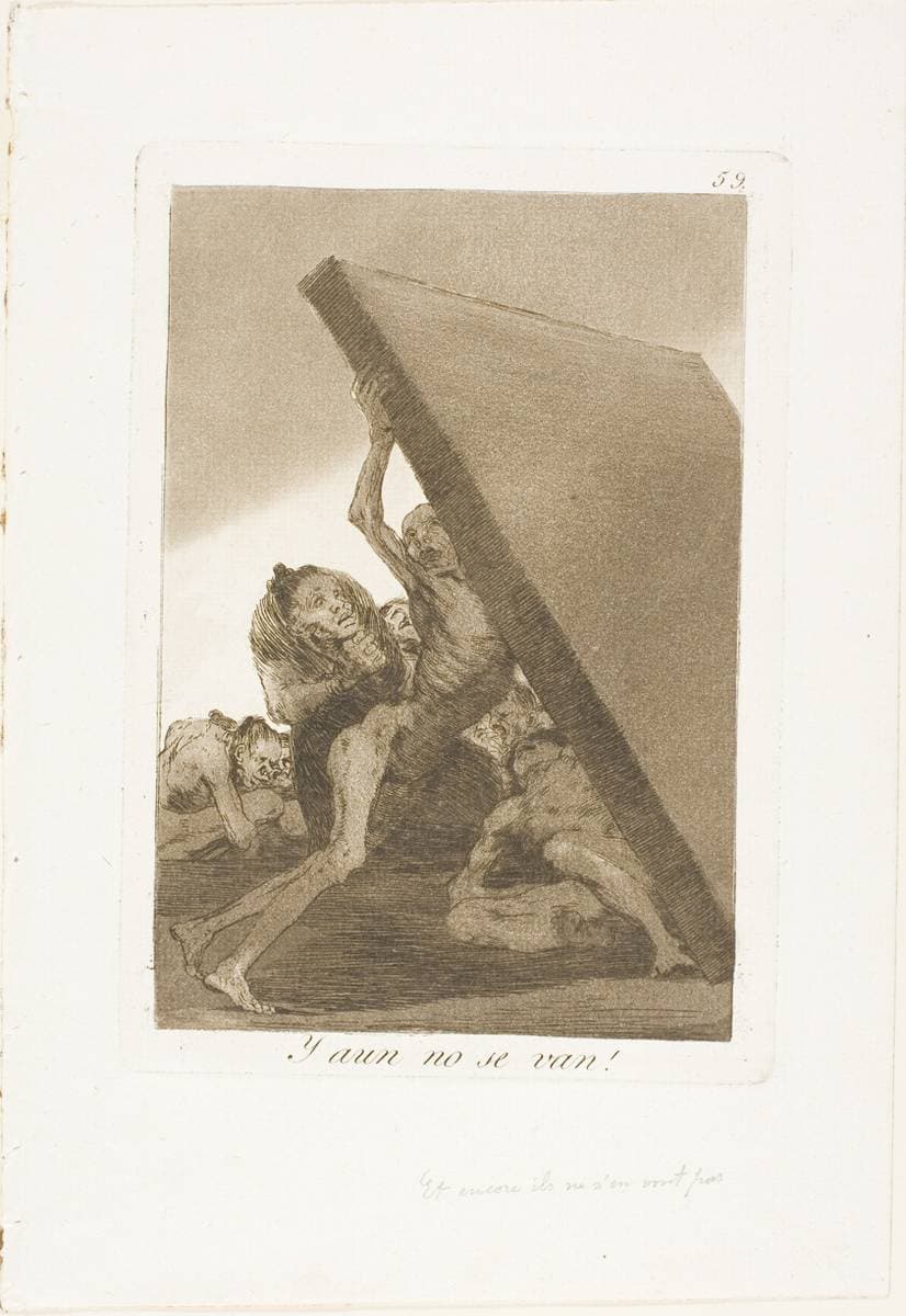And Still They Don't Go!, plate 59 from Los Caprichos — Francisco Goya