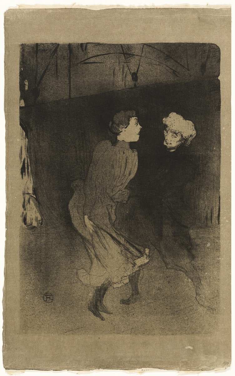 Rehearsal at the Folies-Bergère—Emilenne D'Alençon and Mariquita — Henri de Toulouse-Lautrec