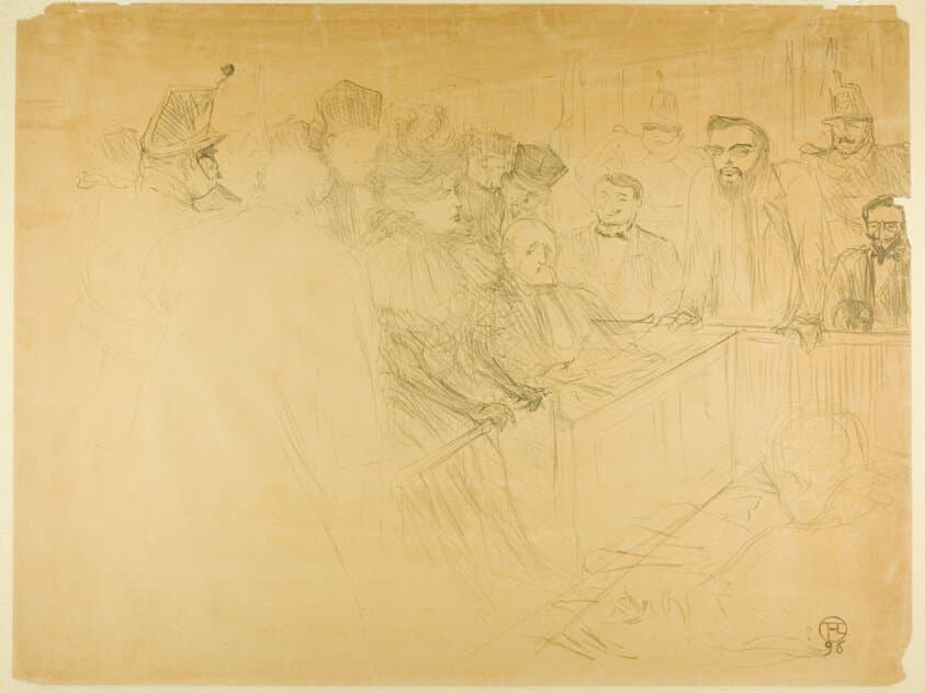 The Arton Trial (third plate) — Henri de Toulouse-Lautrec