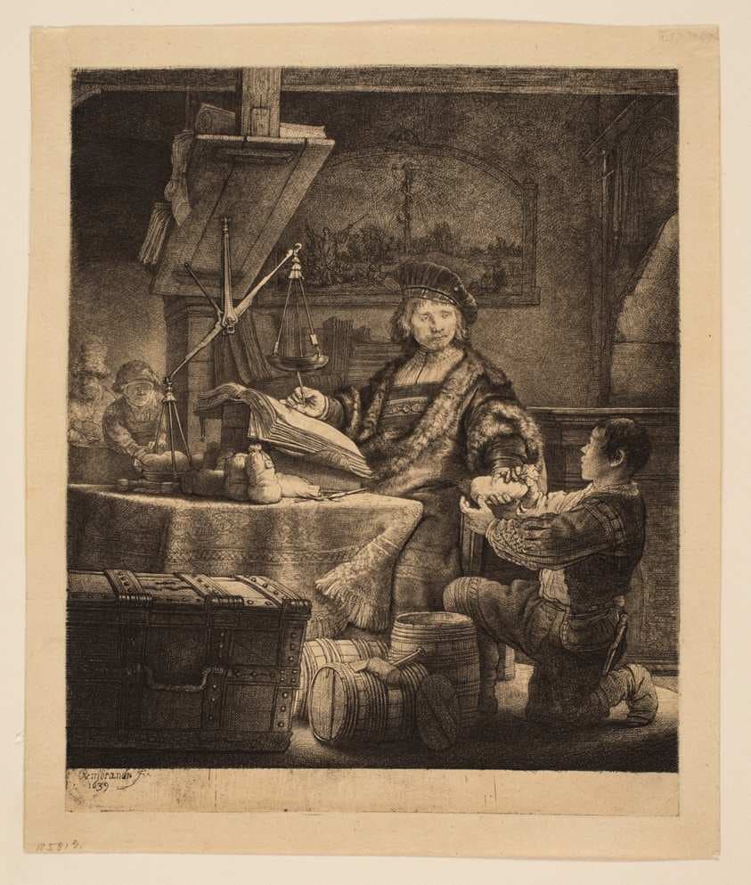 Jan Uytenbogaert, Receiver-General ("The Goldweigher") — Rembrandt van Rijn