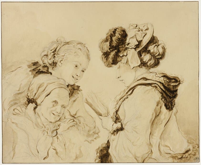 Margaruerite Gerard Reading to Her Mother and Rosalie Fragonard — Jean-Honoré Fragonard